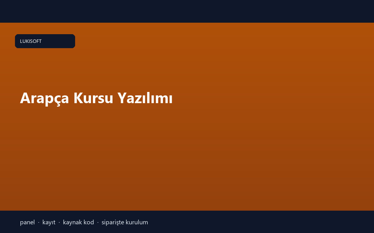 Arapça Kursu Yazılımı
