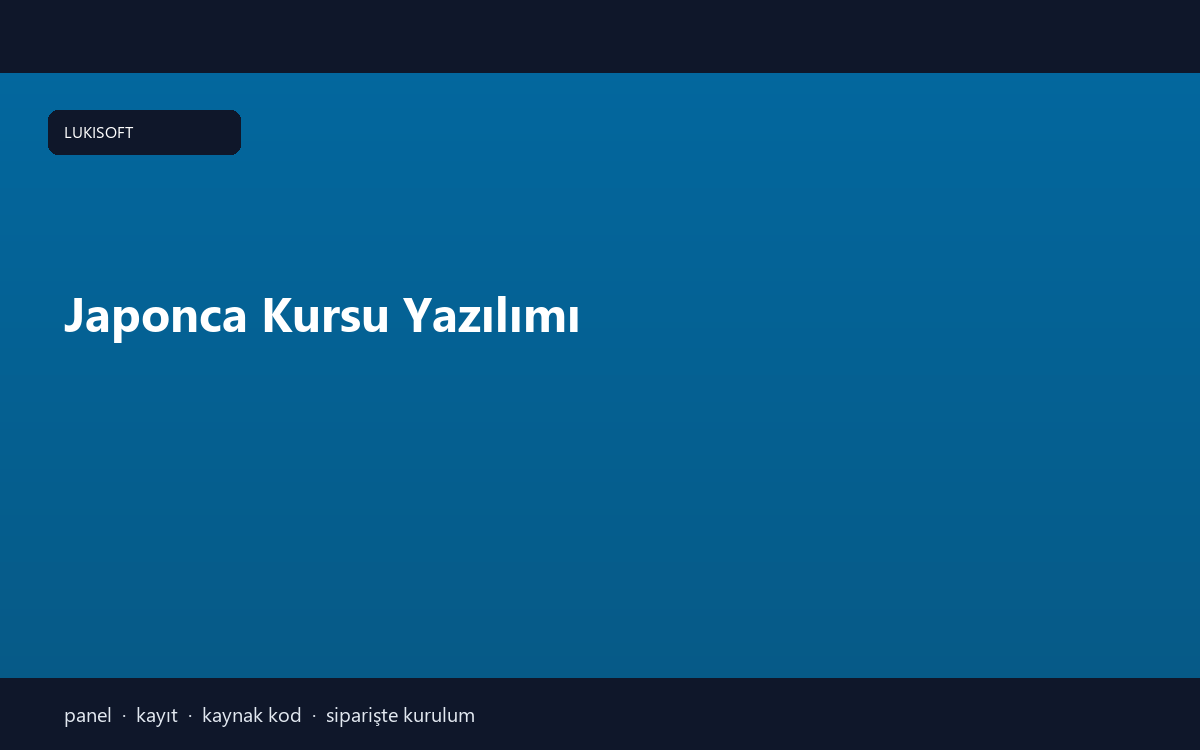Japonca Kursu Yazılımı