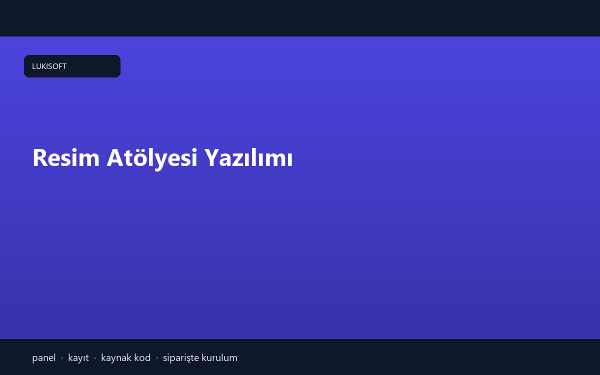 Resim Atölyesi Yazılımı