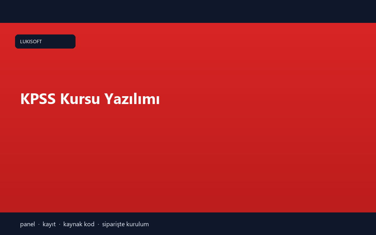 KPSS Kursu Yazılımı