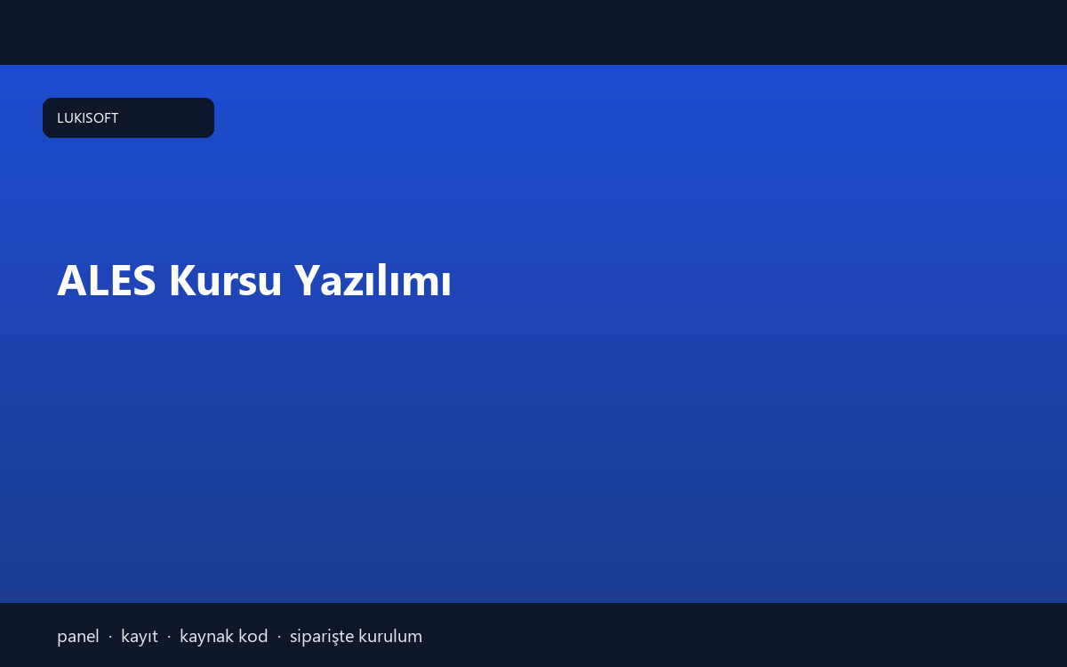ALES Kursu Yazılımı