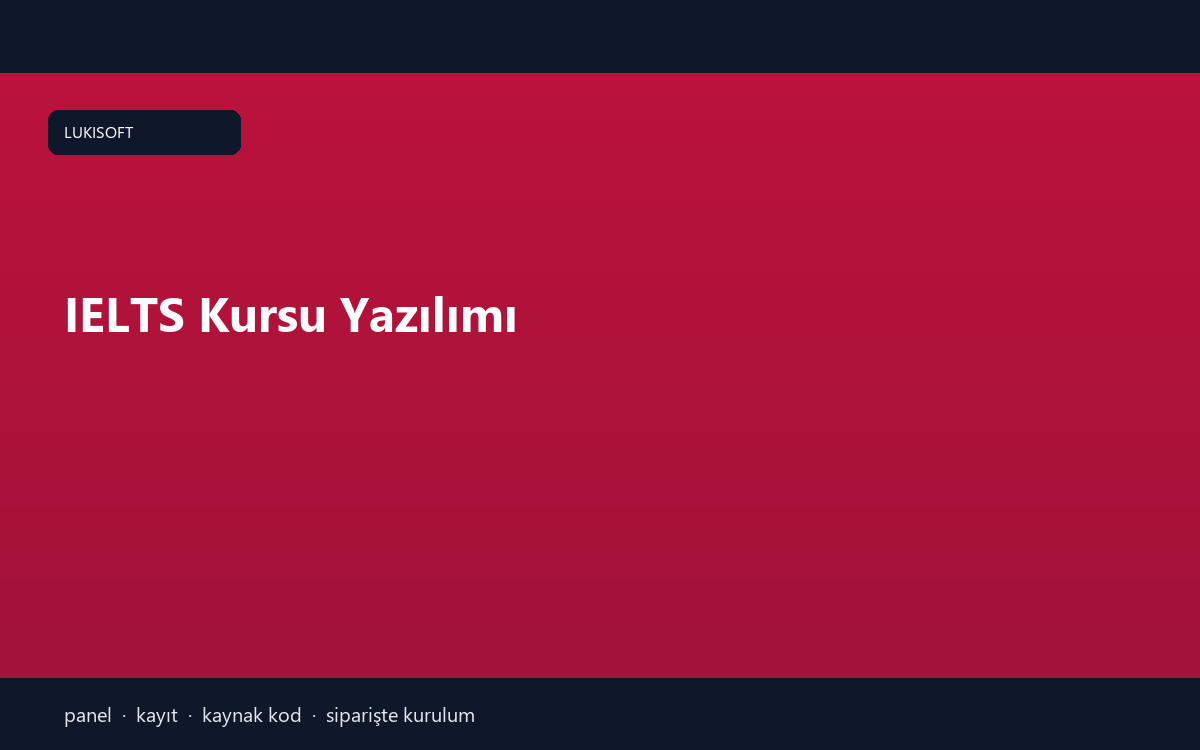 IELTS Kursu Yazılımı