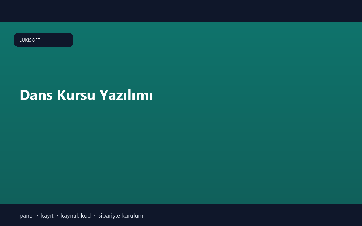 Dans Kursu Yazılımı