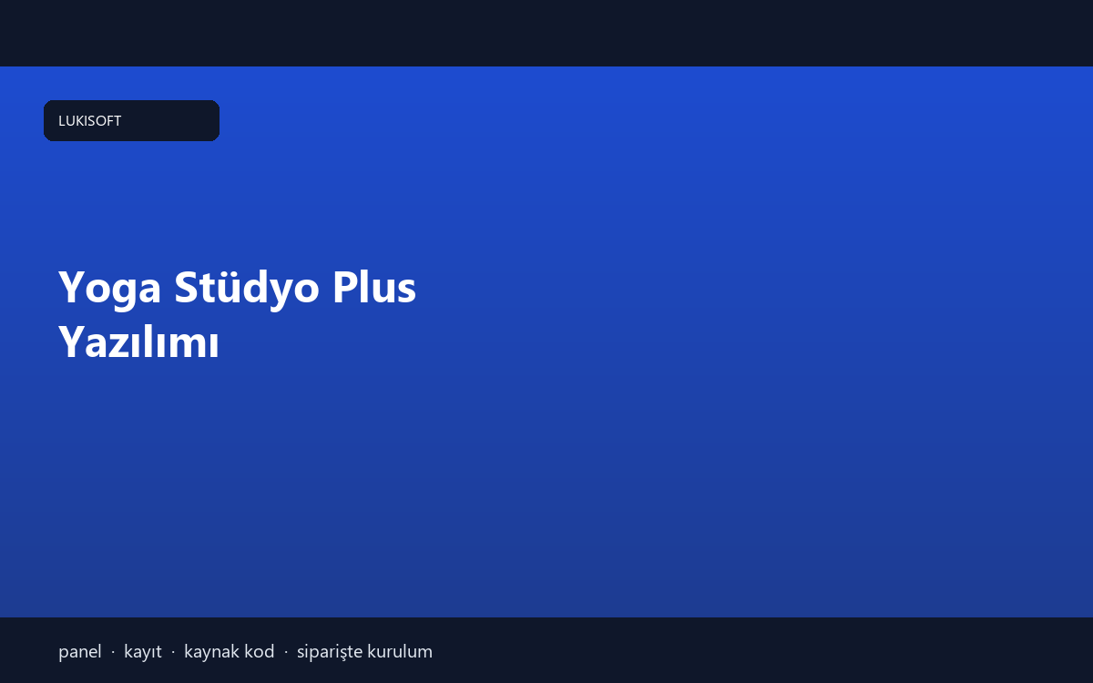 Yoga Stüdyo Plus Yazılımı