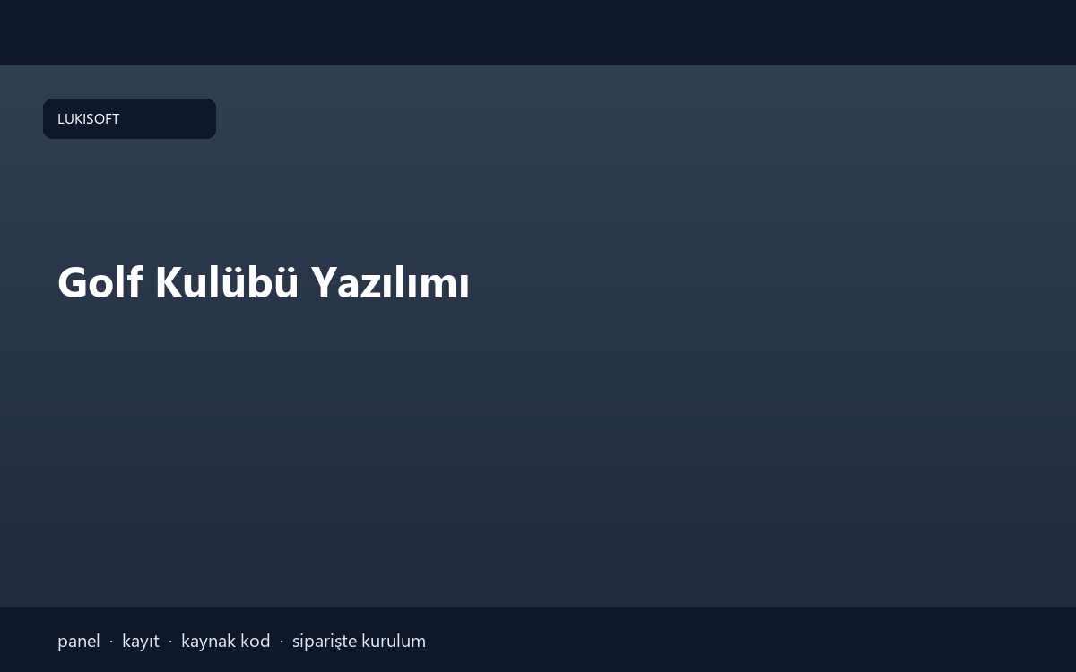 Golf Kulübü Yazılımı