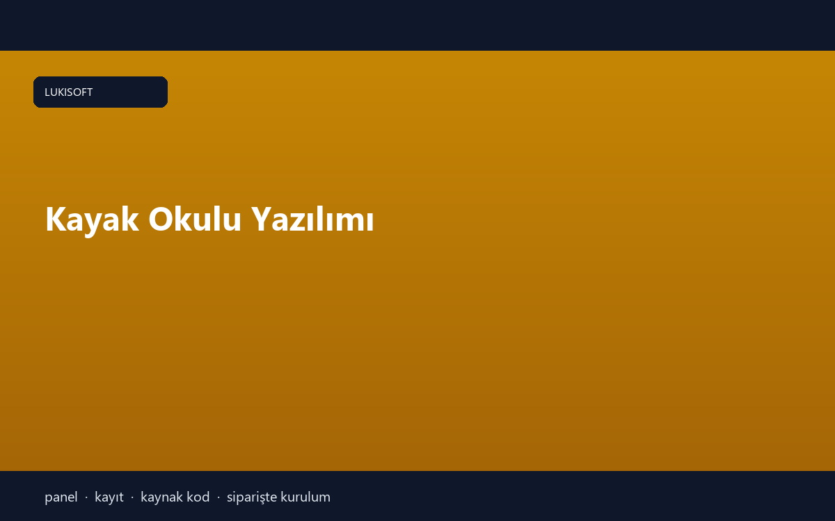 Kayak Okulu Yazılımı