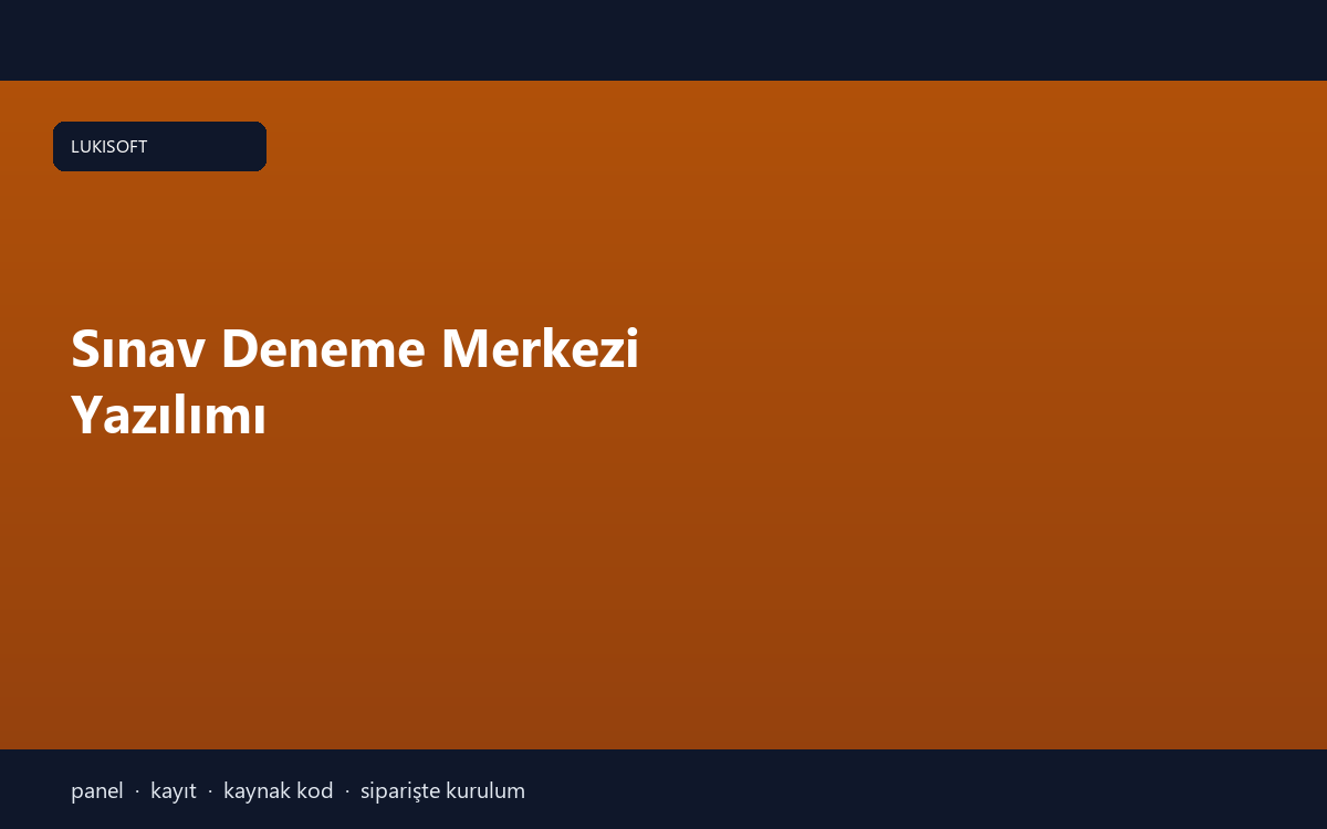 Sınav Deneme Merkezi Yazılımı
