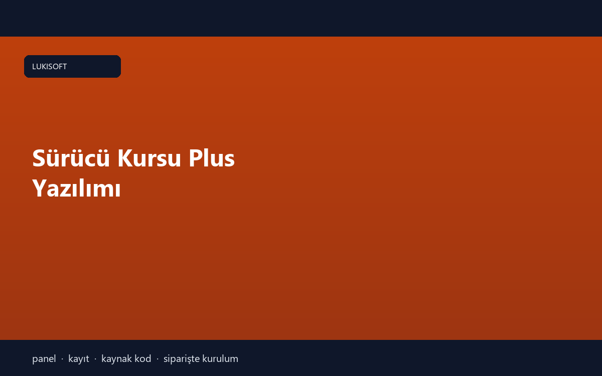 Sürücü Kursu Plus Yazılımı