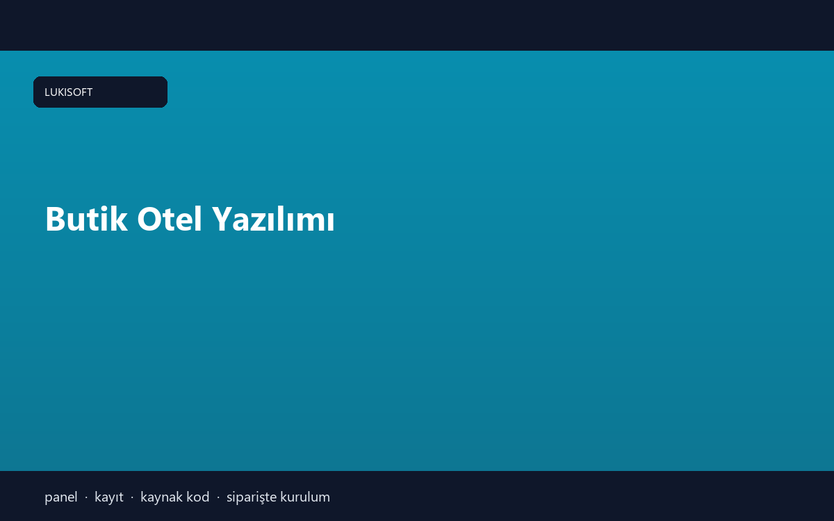 Butik Otel Yazılımı