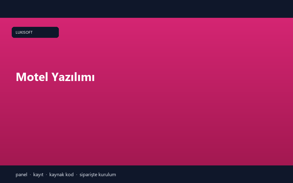 Motel Yazılımı