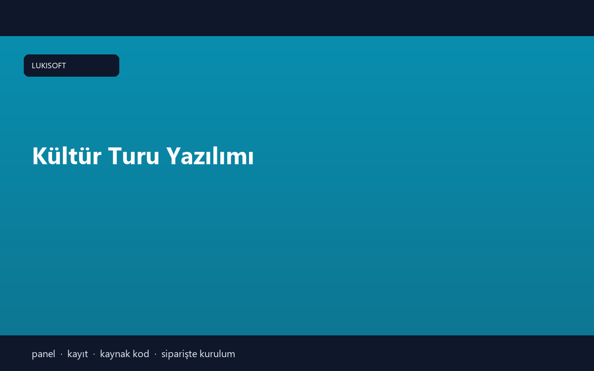 Kültür Turu Yazılımı