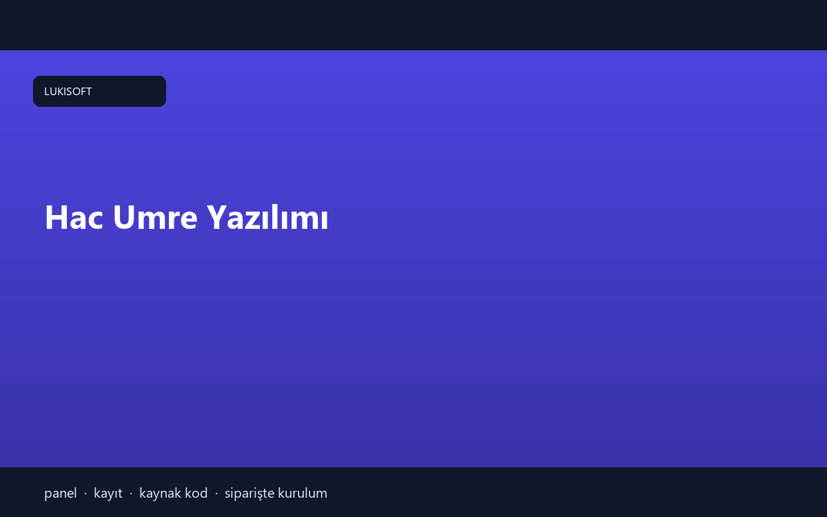 Hac Umre Yazılımı