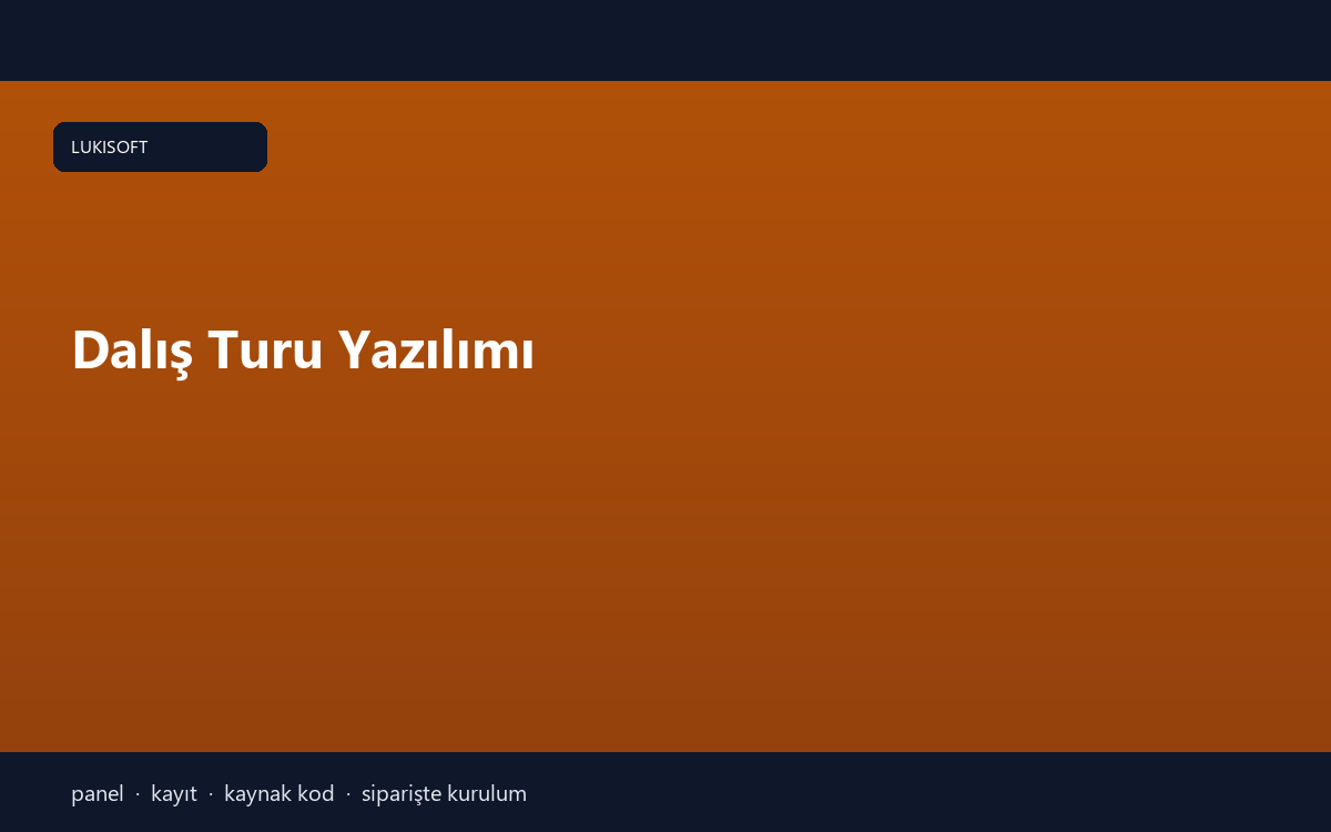 Dalış Turu Yazılımı