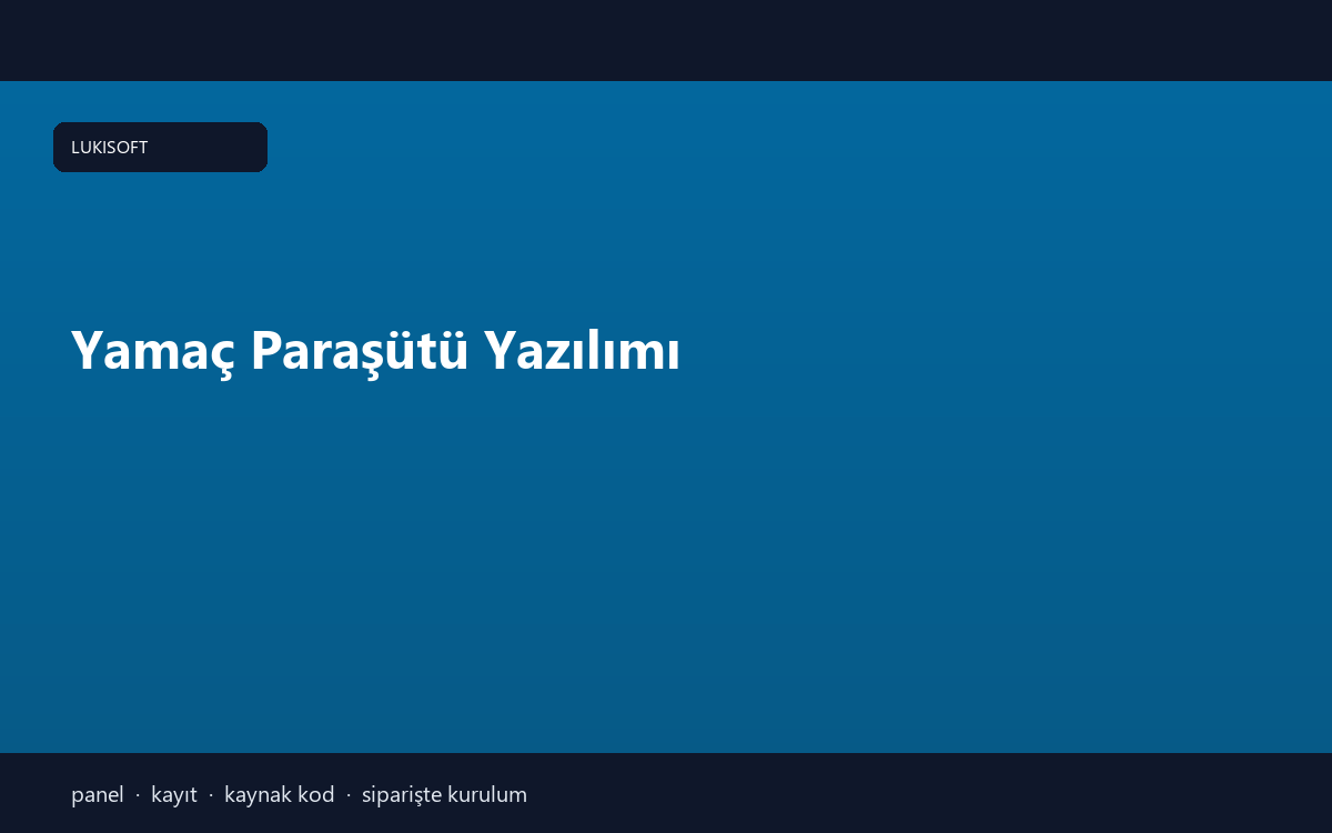 Yamaç Paraşütü Yazılımı
