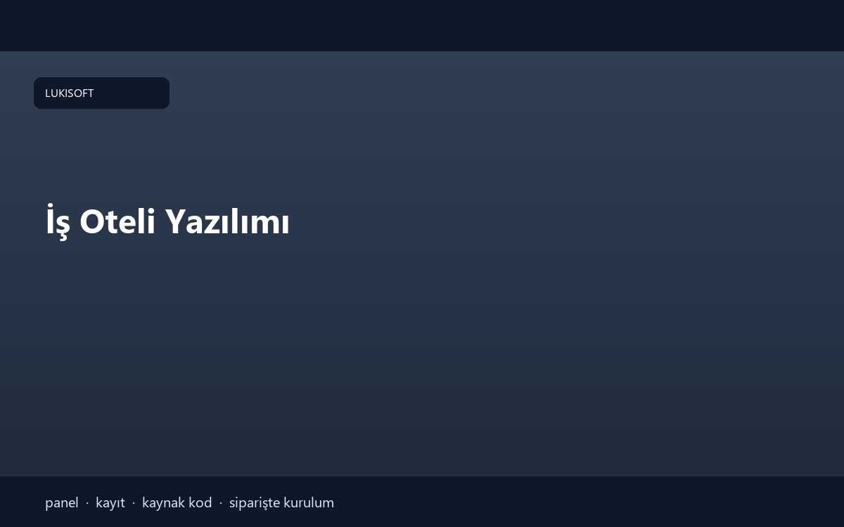 İş Oteli Yazılımı