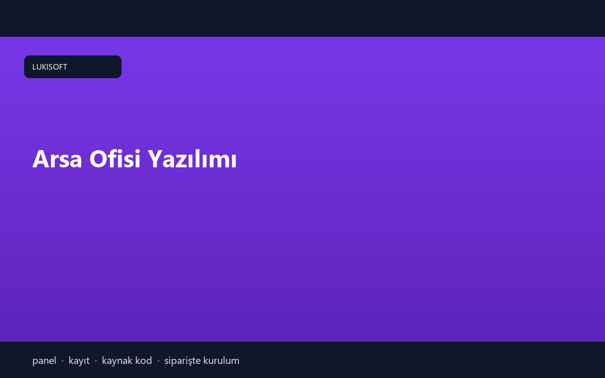 Arsa Ofisi Yazılımı
