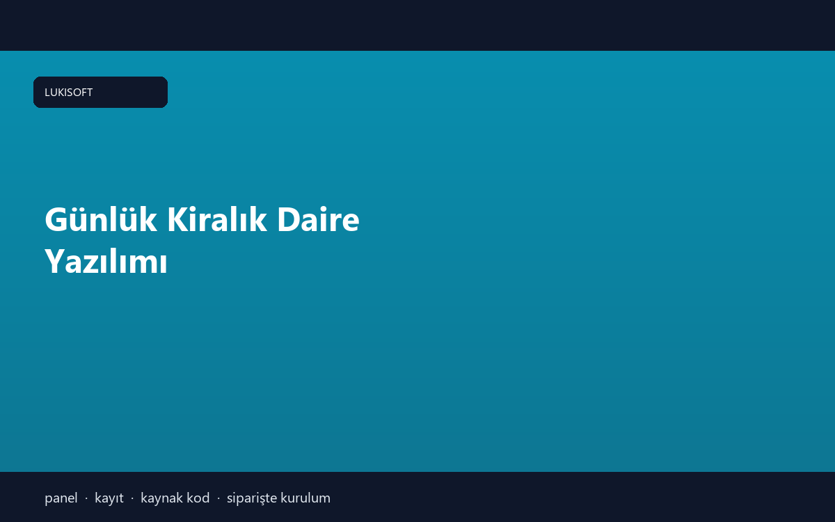 Günlük Kiralık Daire Yazılımı