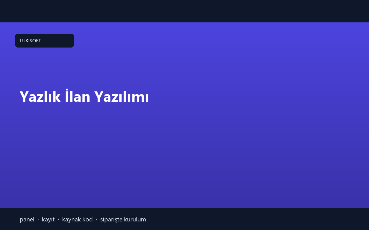 Yazlık İlan Yazılımı