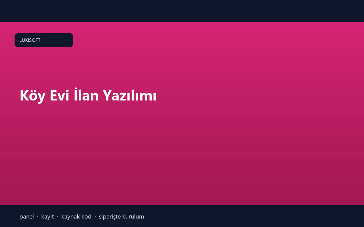 Köy Evi İlan Yazılımı