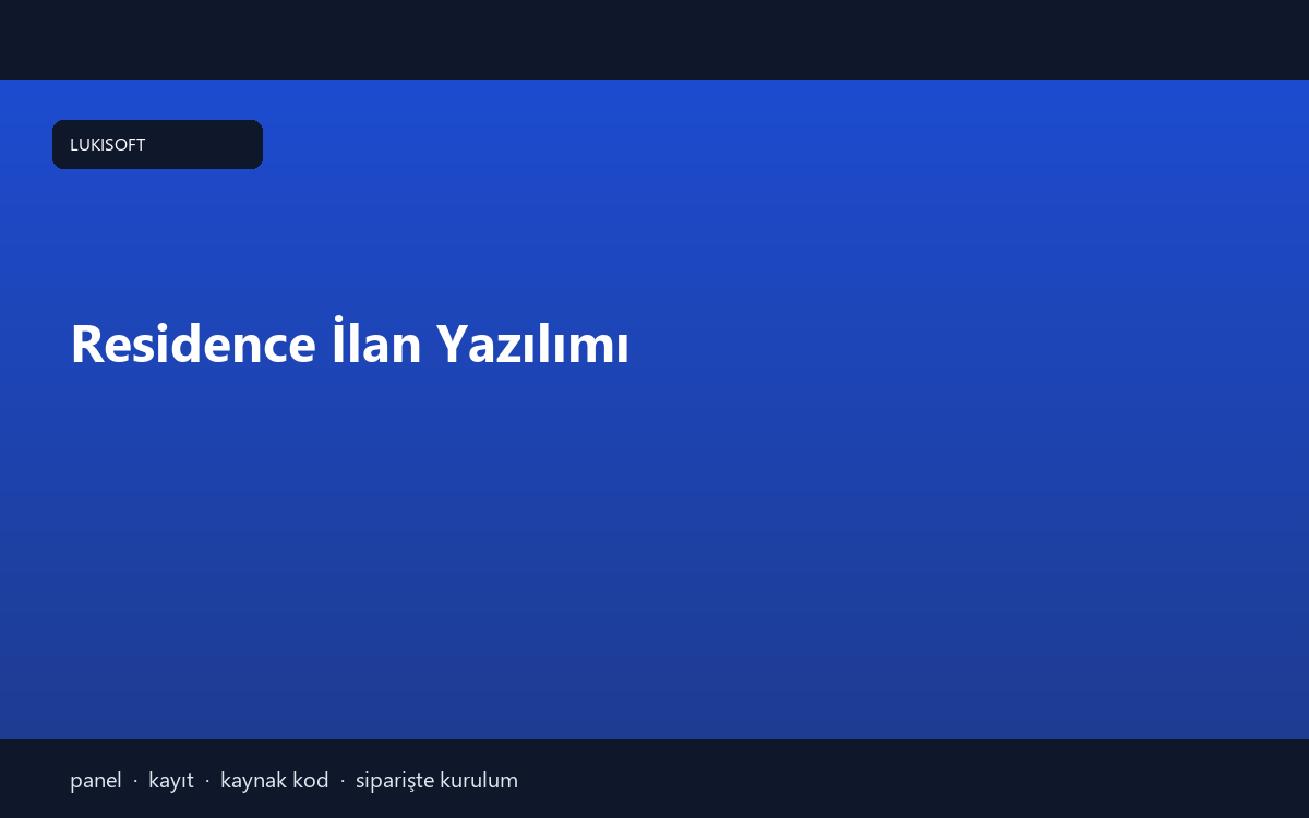 Residence İlan Yazılımı