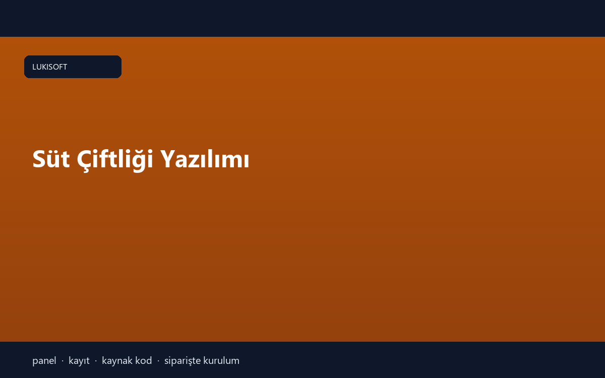 Süt Çiftliği Yazılımı