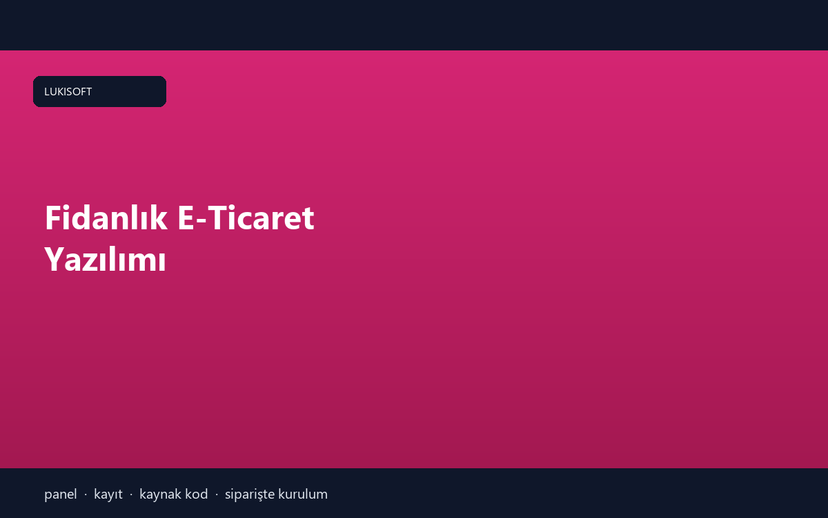 Fidanlık E-Ticaret Yazılımı