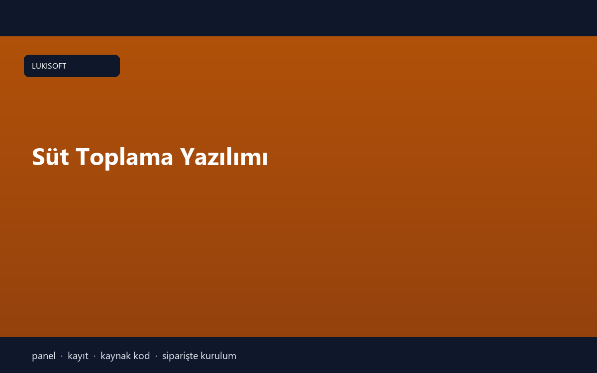 Süt Toplama Yazılımı