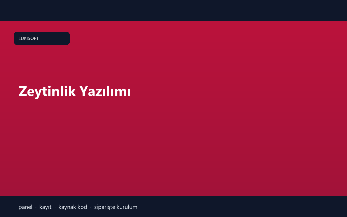 Zeytinlik Yazılımı