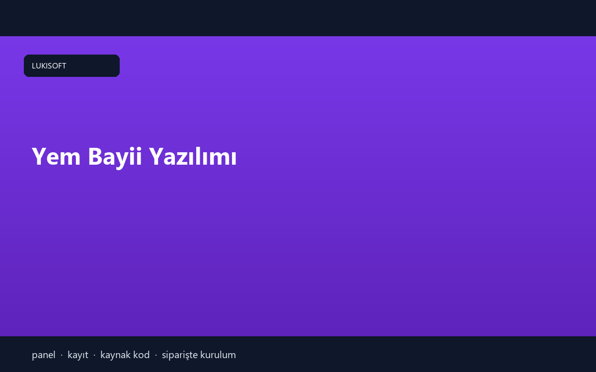 Yem Bayii Yazılımı