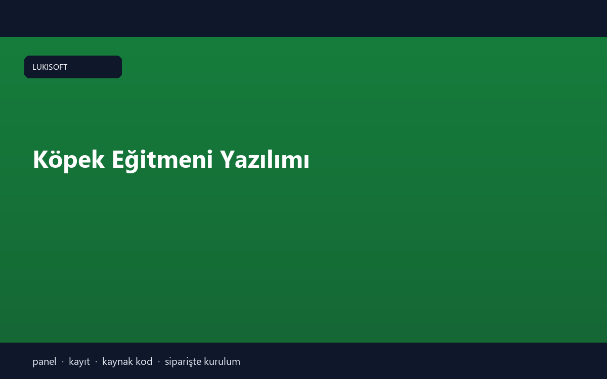 Köpek Eğitmeni Yazılımı