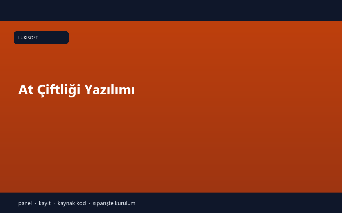 At Çiftliği Yazılımı