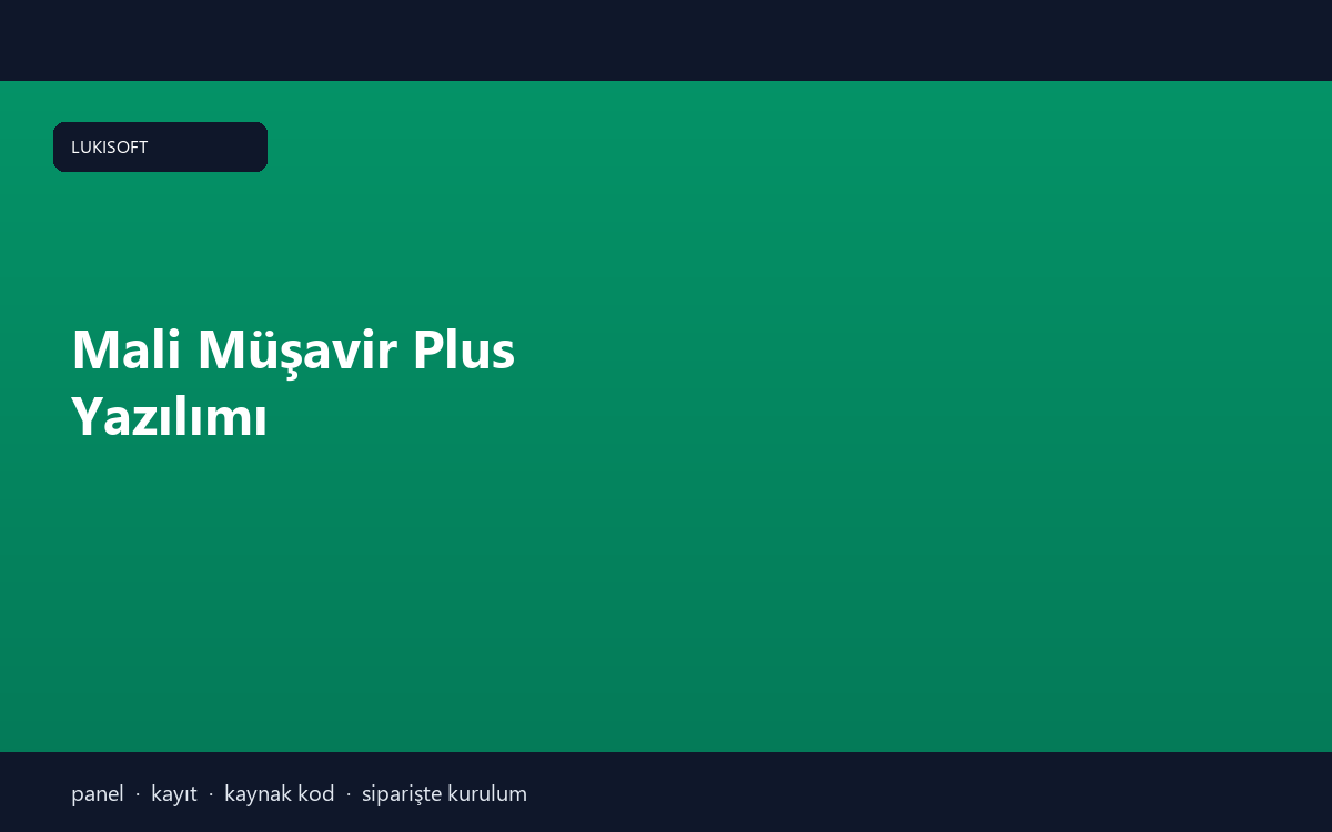 Mali Müşavir Plus Yazılımı