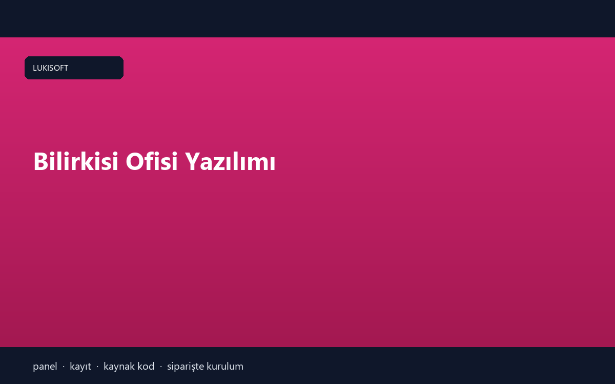 Bilirkisi Ofisi Yazılımı