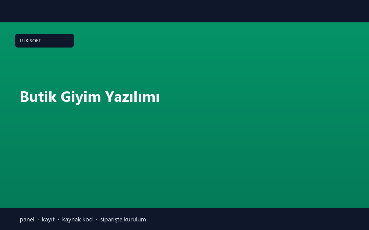 Butik Giyim Yazılımı