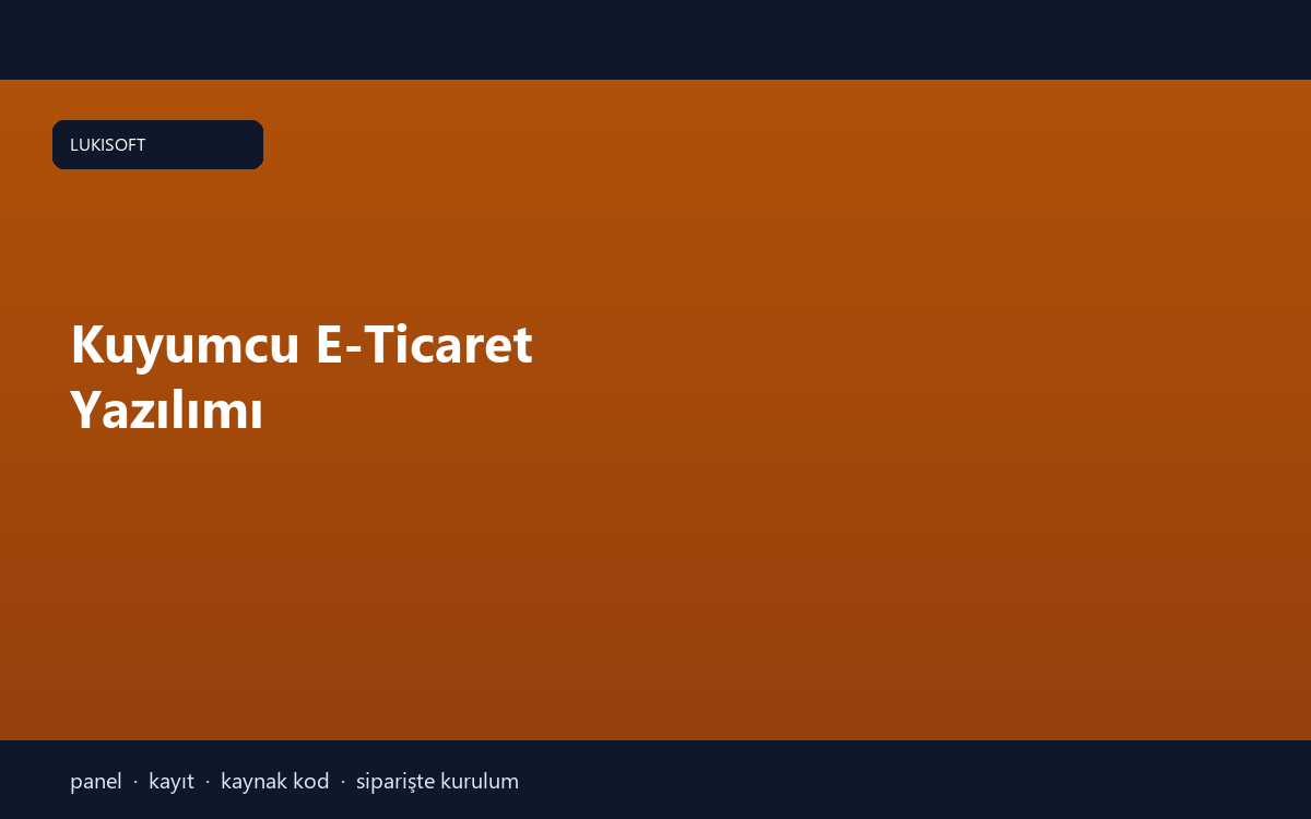 Kuyumcu E-Ticaret Yazılımı