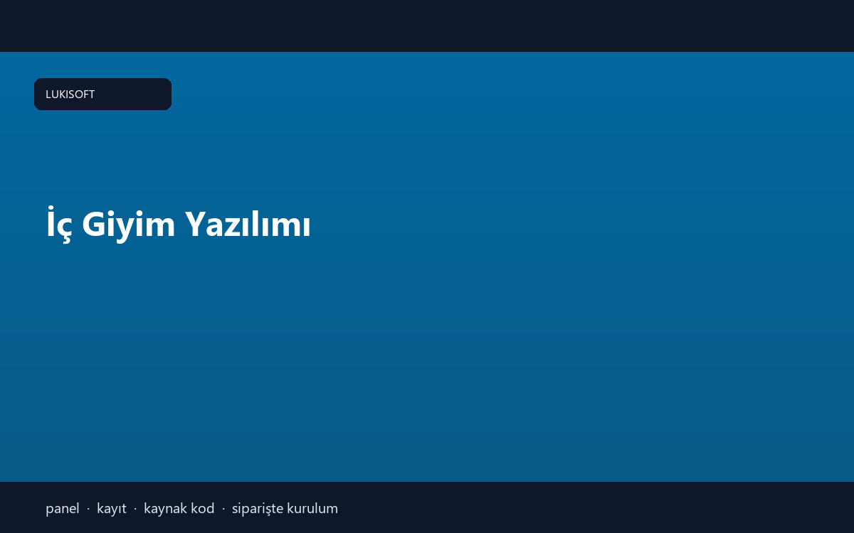 İç Giyim Yazılımı