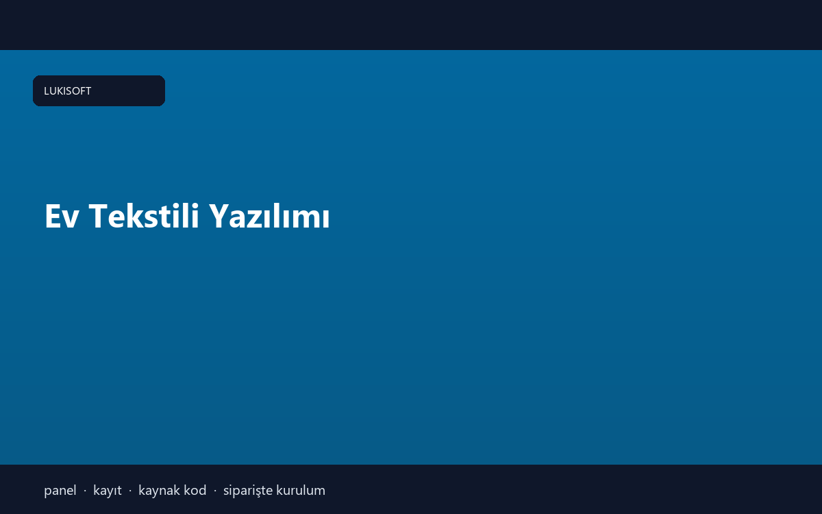 Ev Tekstili Yazılımı