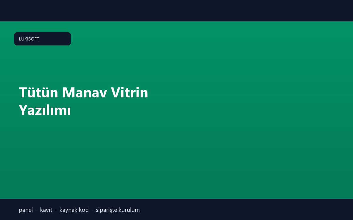 Tütün Manav Vitrin Yazılımı