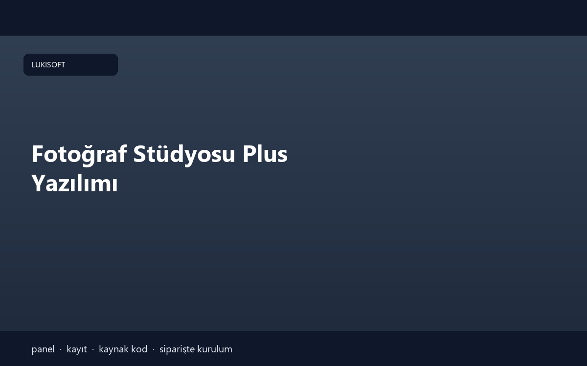 Fotoğraf Stüdyosu Plus Yazılımı