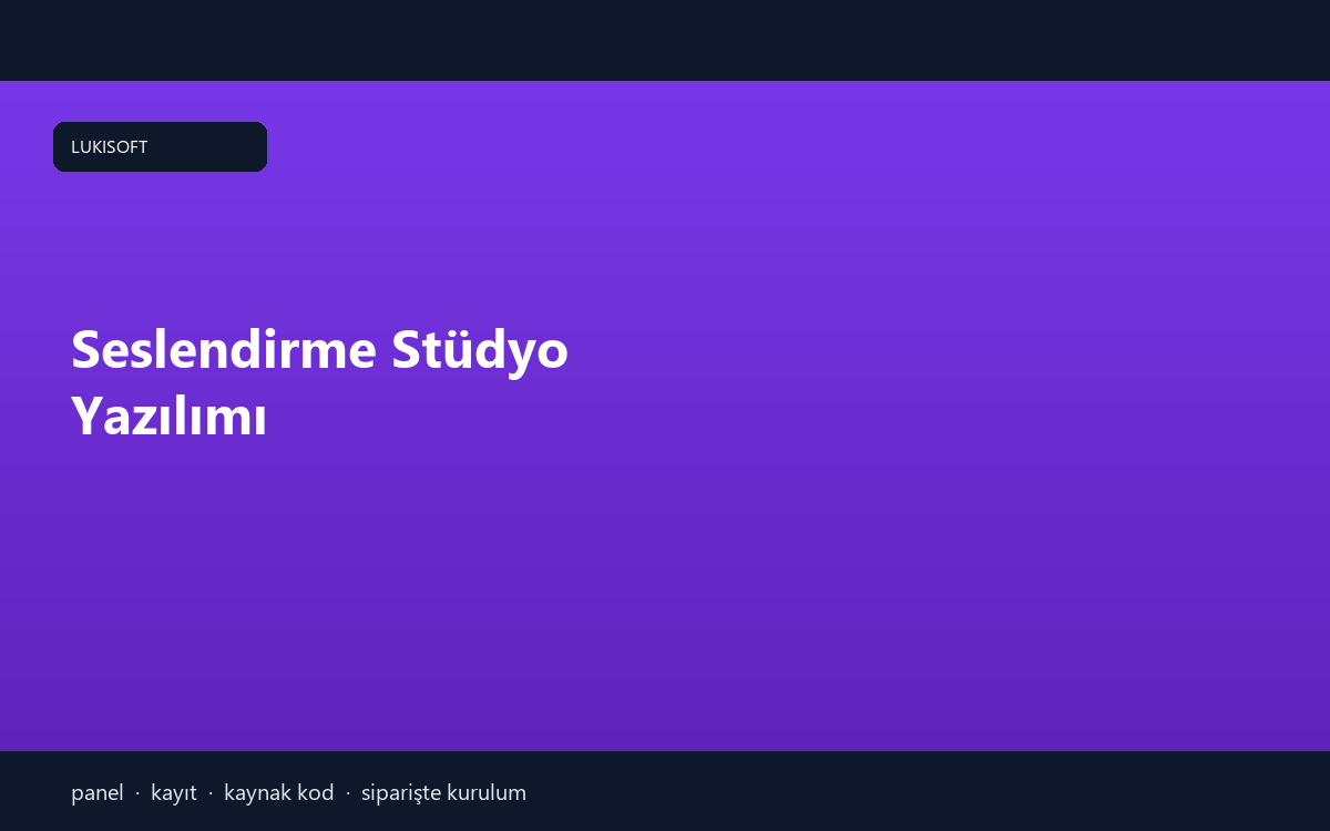 Seslendirme Stüdyo Yazılımı