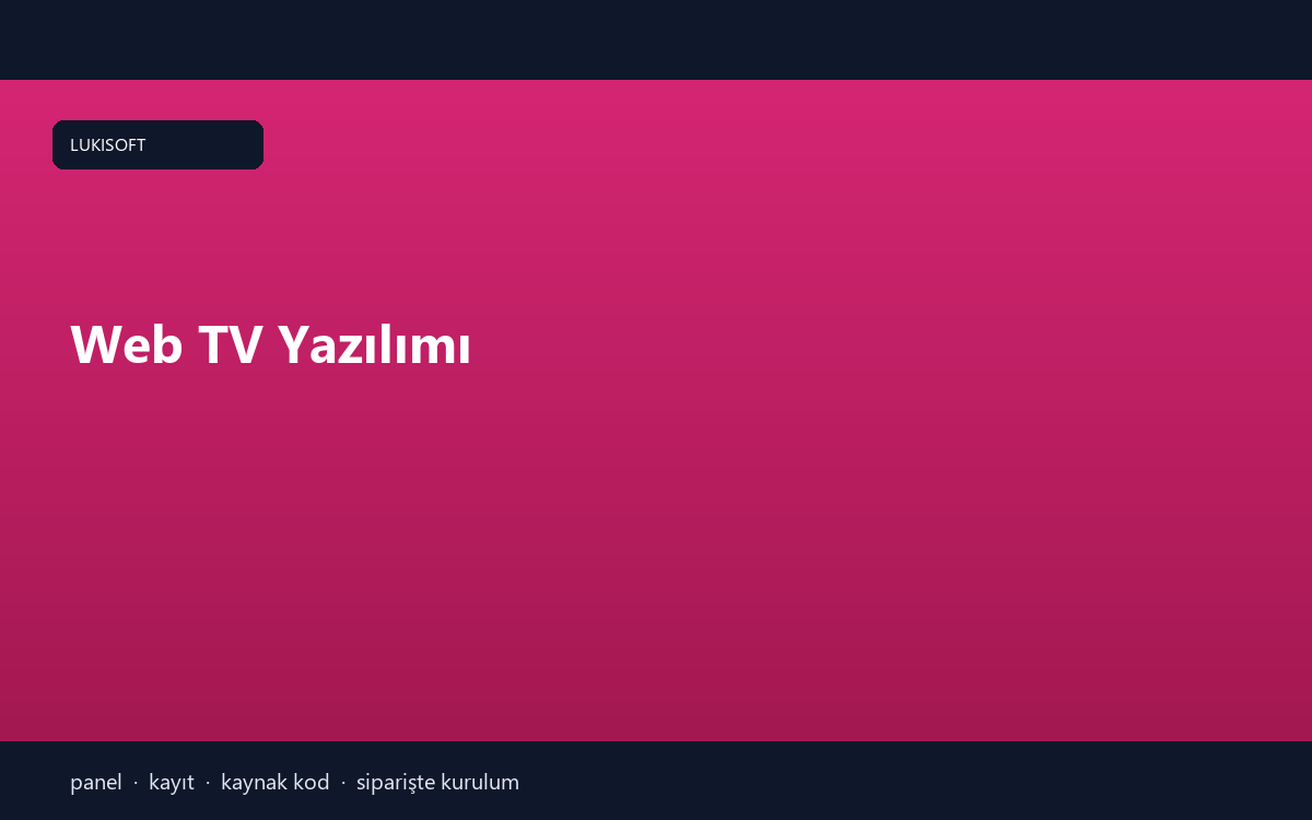 Web TV Yazılımı