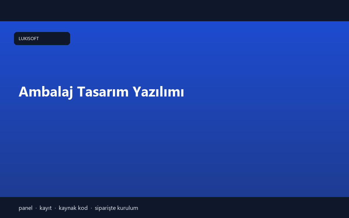 Ambalaj Tasarım Yazılımı