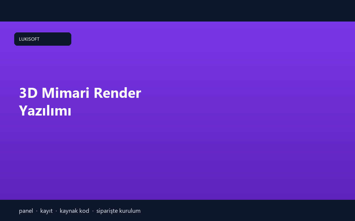 3D Mimari Render Yazılımı