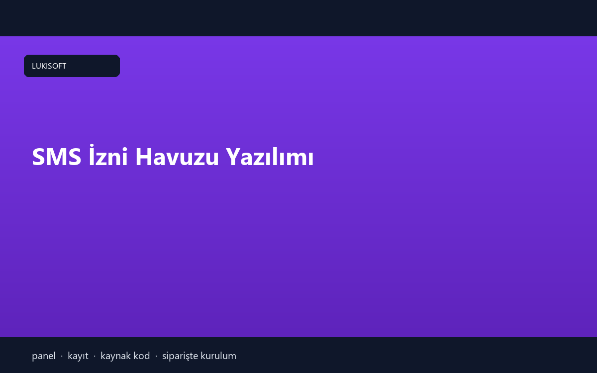 SMS İzni Havuzu Yazılımı