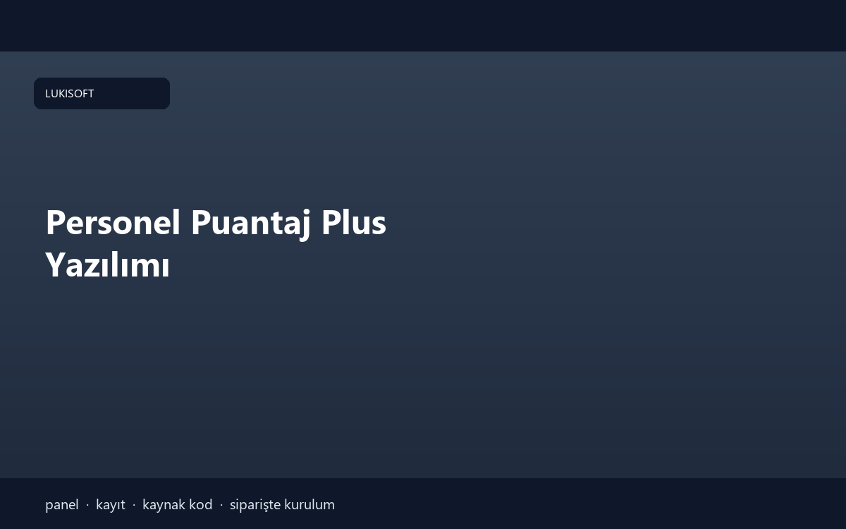 Personel Puantaj Plus Yazılımı