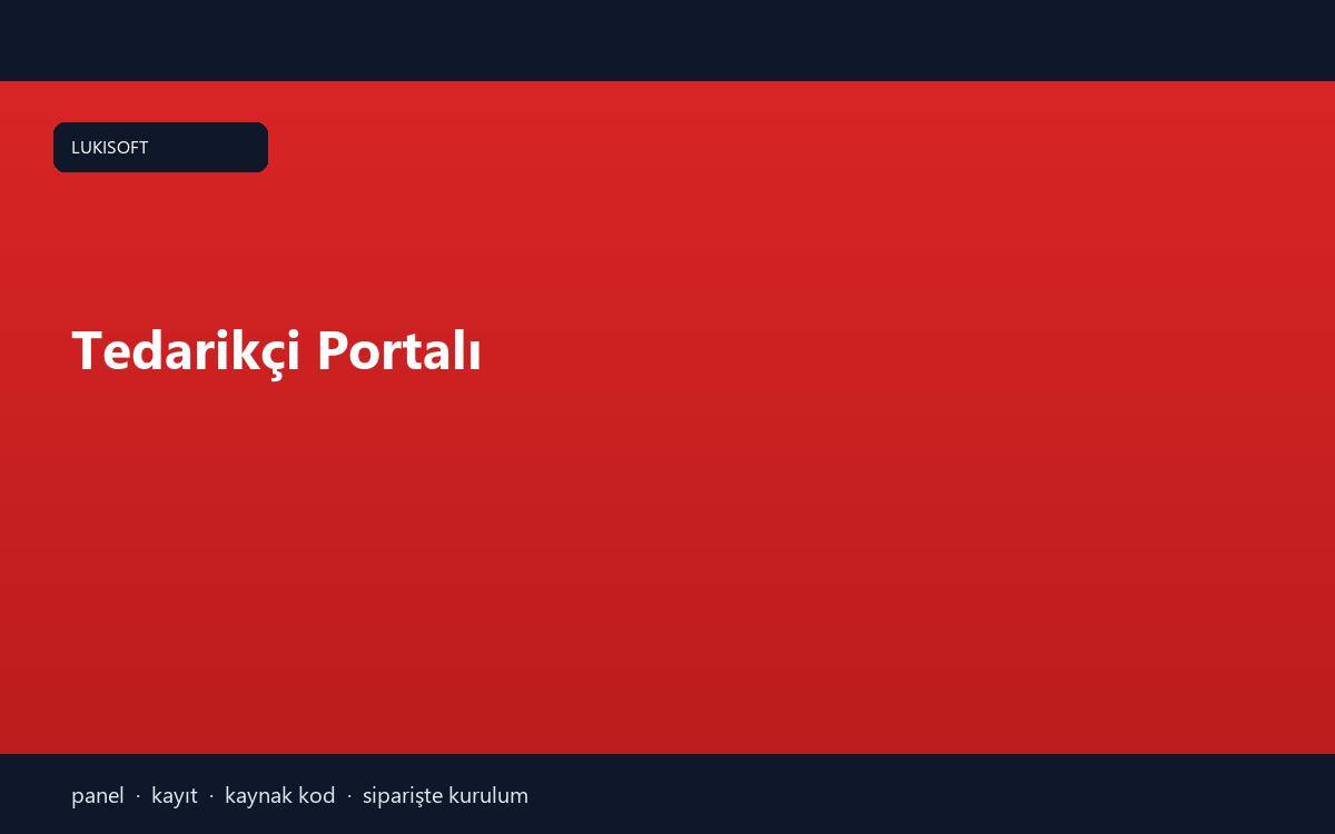 Tedarikçi Portalı