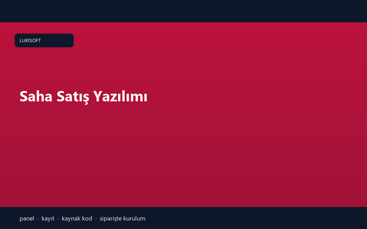Saha Satış Yazılımı