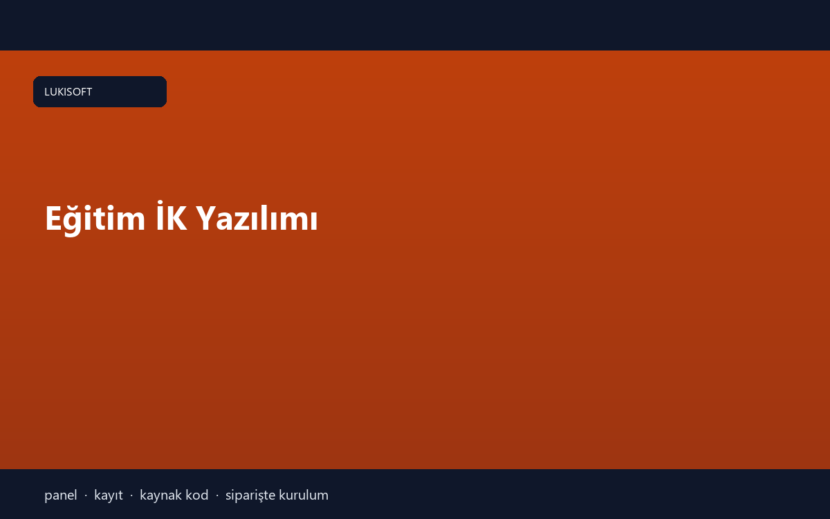 Eğitim İK Yazılımı