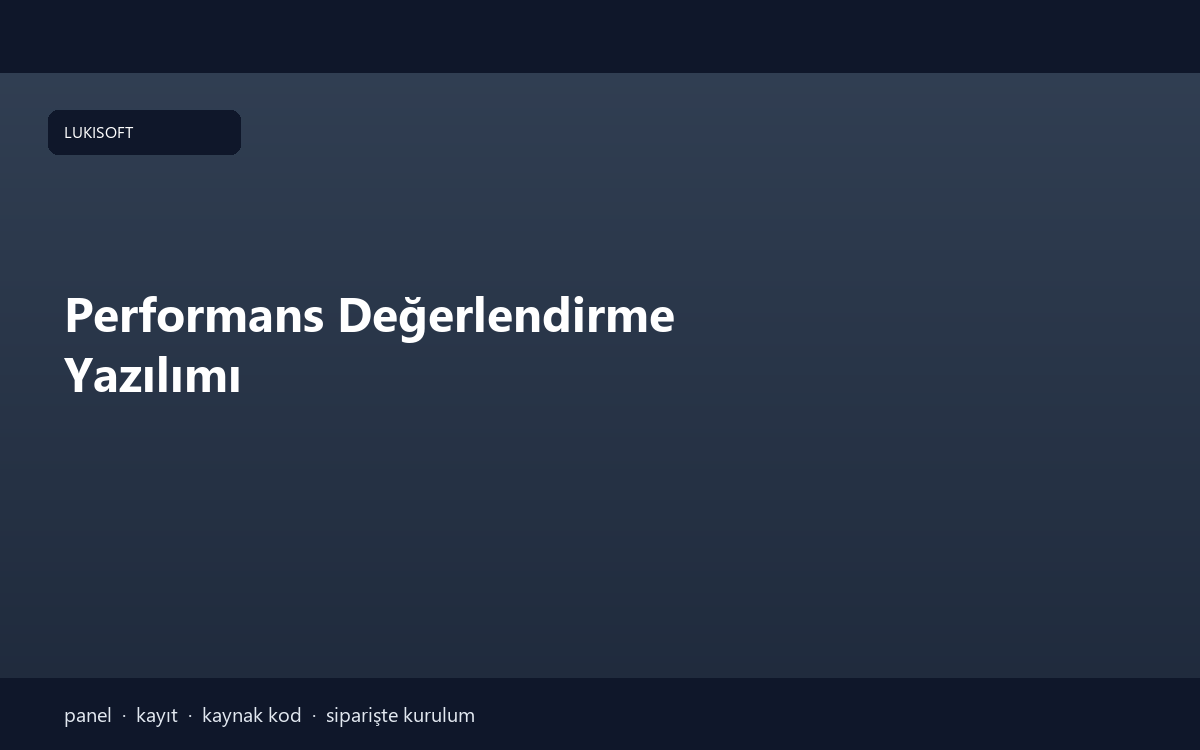 Performans Değerlendirme Yazılımı