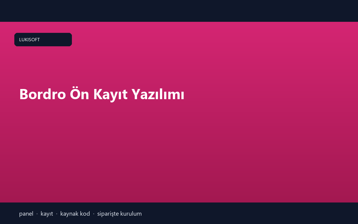 Bordro Ön Kayıt Yazılımı